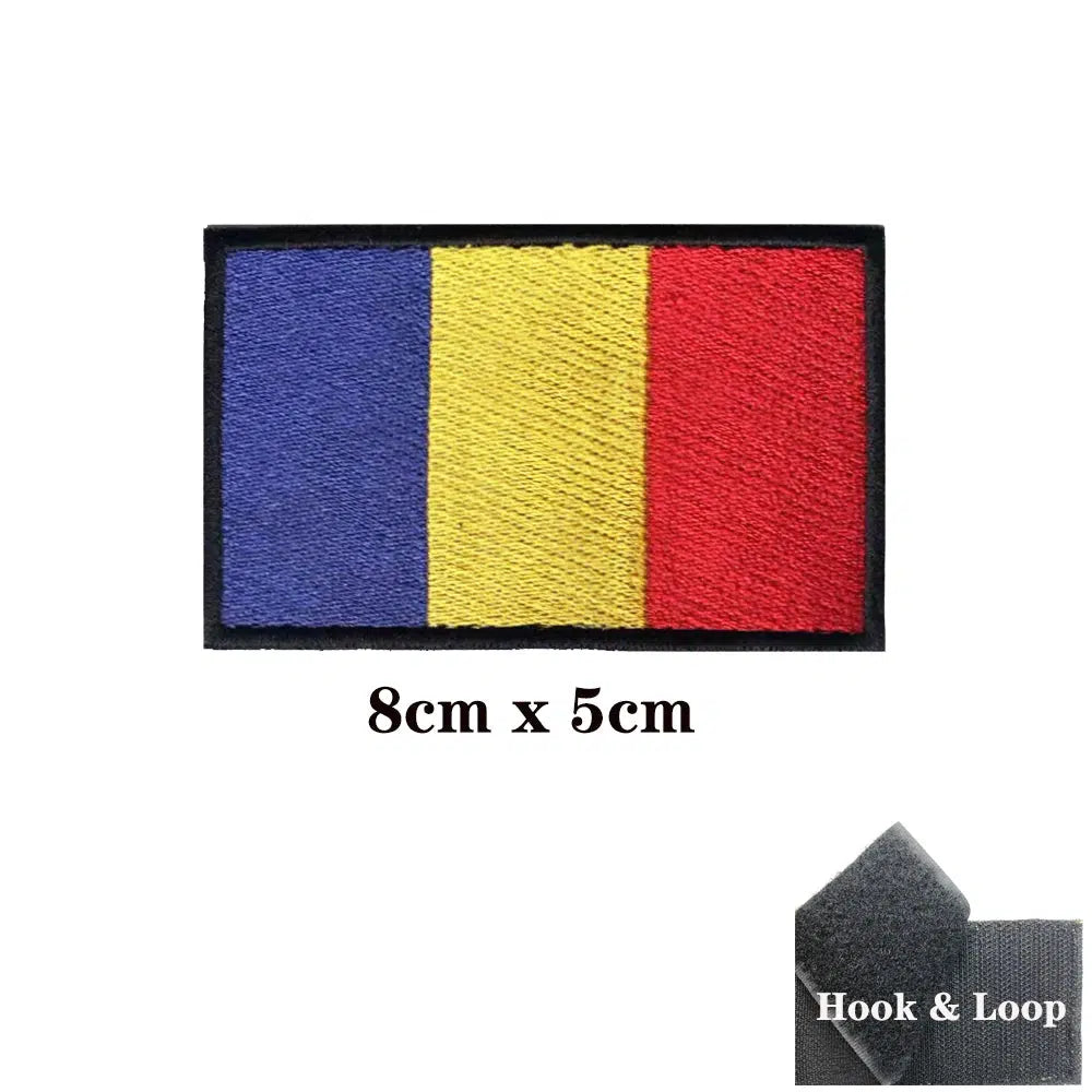 Chad Flag Patch - Iron On/Hook & Loop Patch