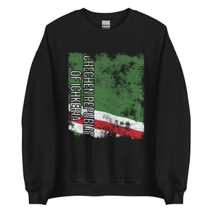 Chechen Of Ichkeria Flag - Distressed Flag Sweatshirt