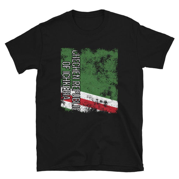 Chechen Of Ichkeria Flag Distressed T-Shirt