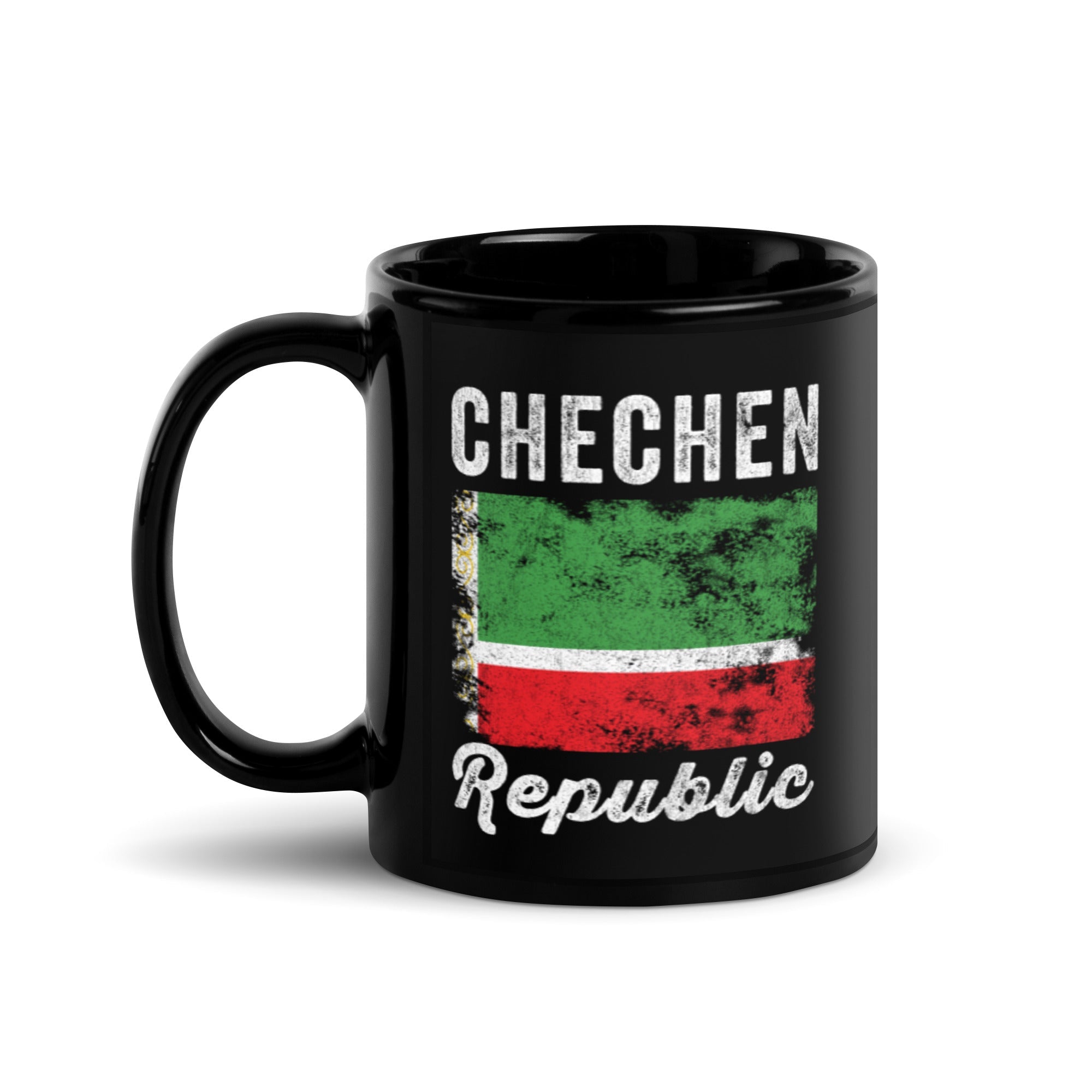 Chechen Republic Flag Distressed Mug