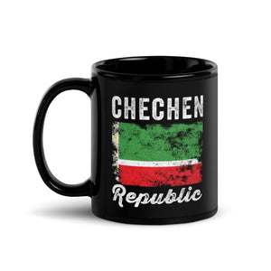 Chechen Republic Flag Distressed Mug