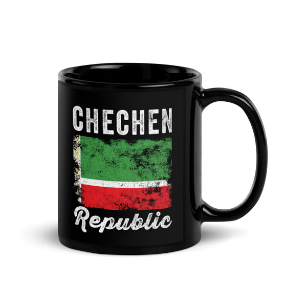 Chechen Republic Flag Distressed Mug