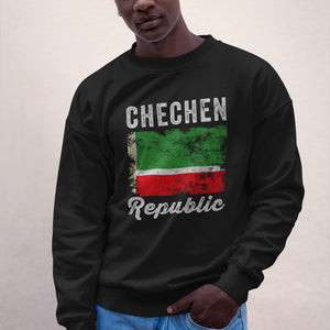 Chechen Republic Flag Distressed Sweatshirt
