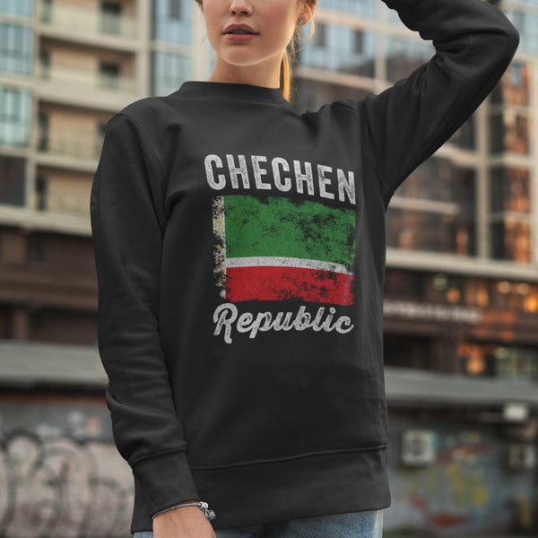 Chechen Republic Flag Distressed Sweatshirt