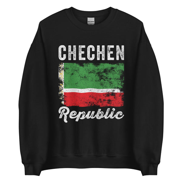 Chechen Republic Flag Distressed Sweatshirt