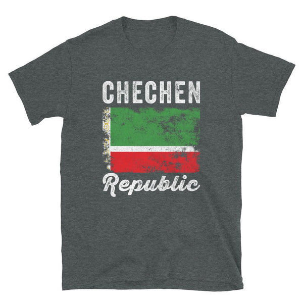 Chechen Republic Flag Distressed T-Shirt