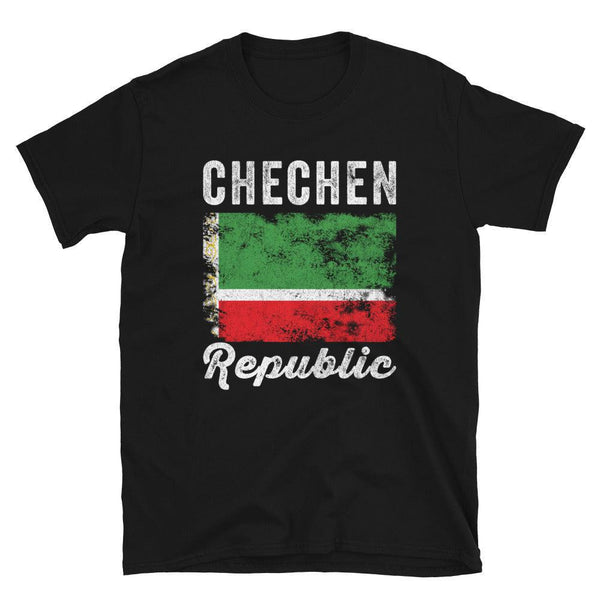 Chechen Republic Flag Distressed T-Shirt