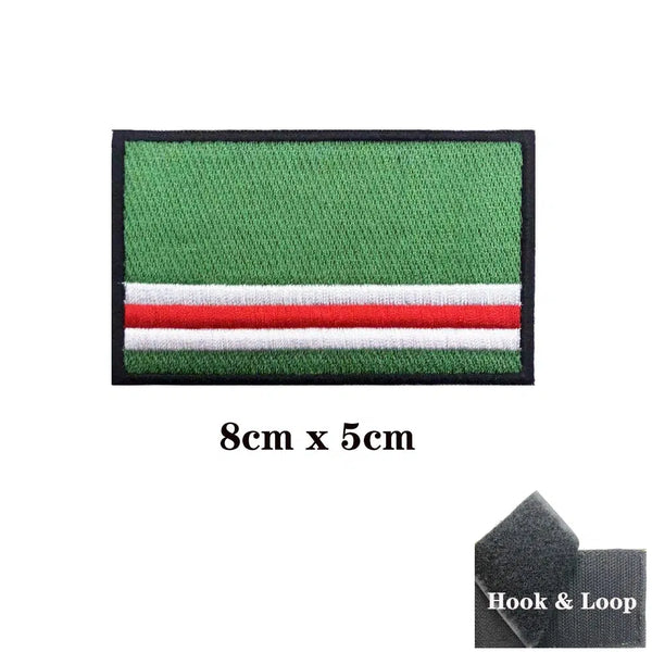 Chechen Republic Flag Patch - Iron On/Hook & Loop Patch