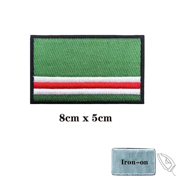 Chechen Republic Flag Patch - Iron On/Hook & Loop Patch