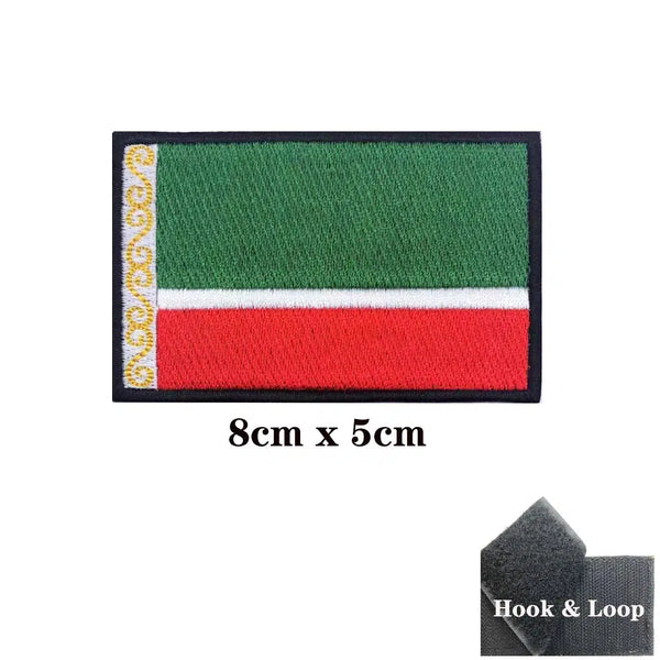 Chechen Republic Flag Patch - Iron On/Hook & Loop Patch