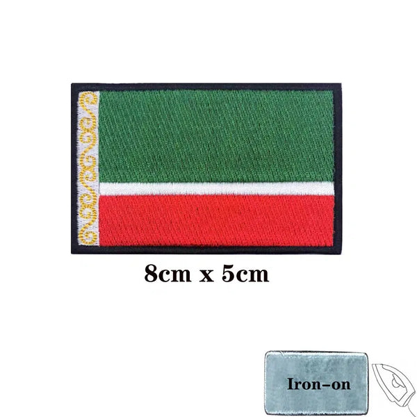 Chechen Republic Flag Patch - Iron On/Hook & Loop Patch