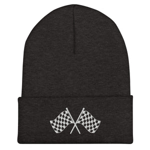 Checkered Flag Beanie - Embroidered Winter Hat