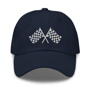 Checkered Flag Cap - Adjustable Embroidered Dad Hat
