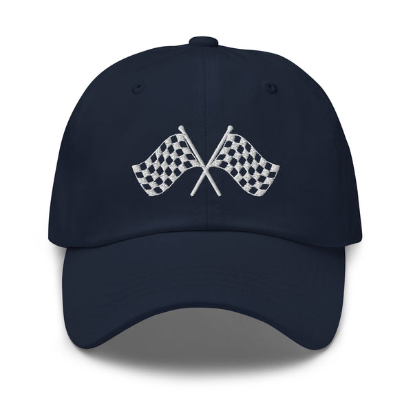 Checkered Flag Cap - Adjustable Embroidered Dad Hat