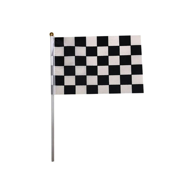 Checkered Flag on Stick - Small Handheld Race Car Flag (50/100Pcs)