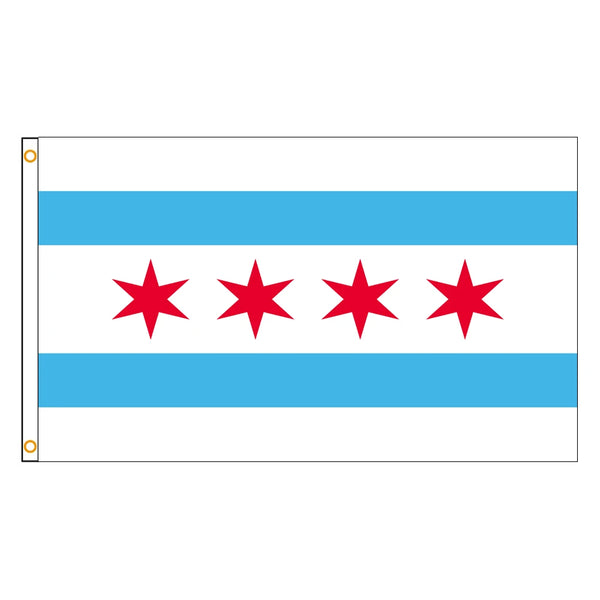 Chicago Flag - 90x150cm(3x5ft) - 60x90cm(2x3ft)