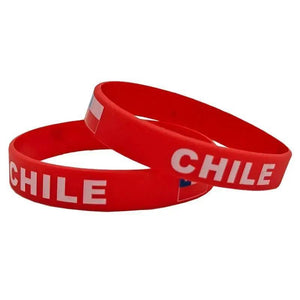 Chile Flag Bracelet - Silicone Wristband