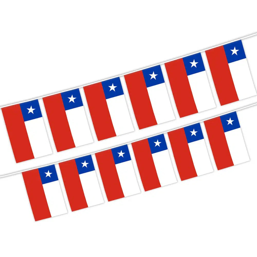 Chile Flag Bunting Banner - 20Pcs