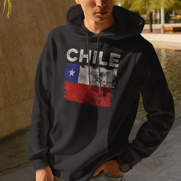 Chile Flag Distressed - Chilean Flag Hoodie