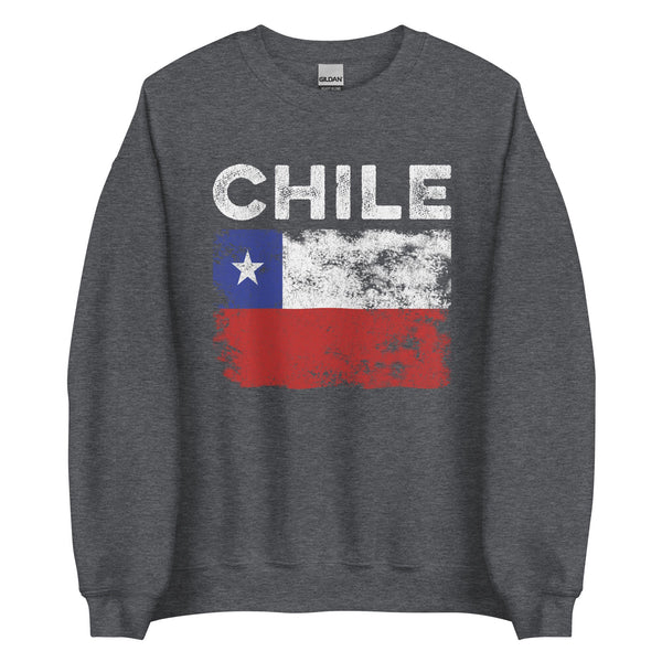 Chile Flag Distressed - Chilean Flag Sweatshirt