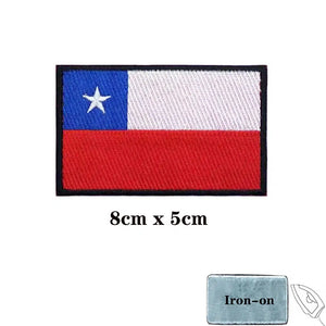 Chile Flag Patch - Iron On/Hook & Loop Patch