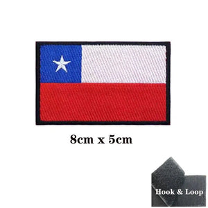 Chile Flag Patch - Iron On/Hook & Loop Patch