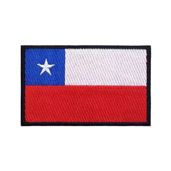 Chile Flag Patch - Iron On/Hook & Loop Patch