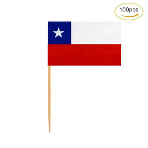 Chile Flag Toothpicks - Cupcake Toppers (100Pcs)