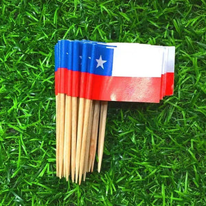 Chile Flag Toothpicks - Cupcake Toppers (100Pcs)