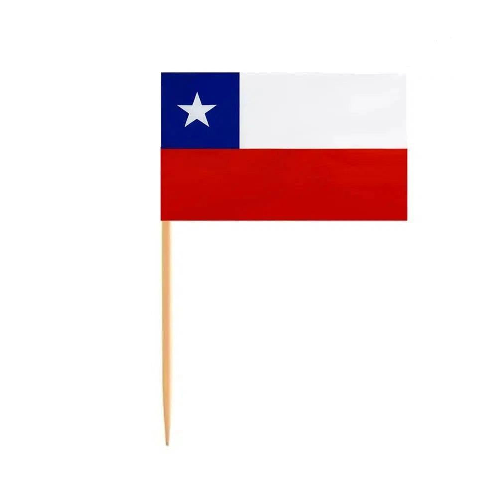Chile Flag Toothpicks - Cupcake Toppers (100Pcs)