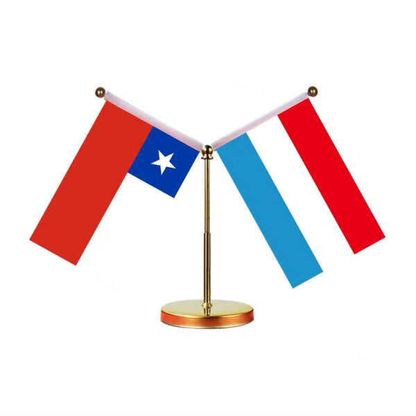 Chile France Desk Flag - Custom Table Flags (Mini)