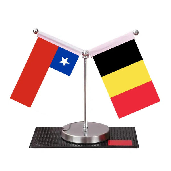 Chile France Desk Flag - Custom Table Flags (Mini)