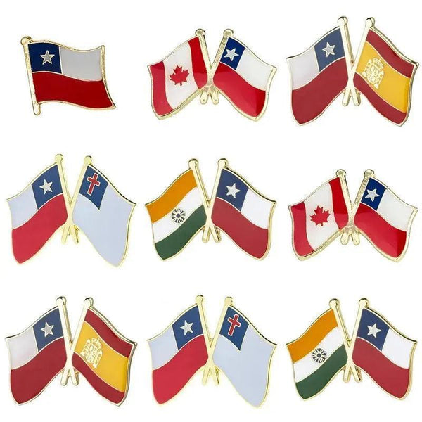 Chile Friendship Flag Lapel Pin Collection - Enamel Pin Flag