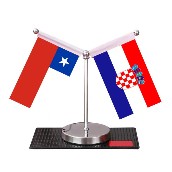 Chile Spain Desk Flag - Custom Table Flags (Mini)