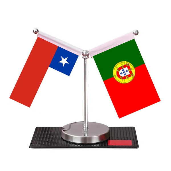 Chile Spain Desk Flag - Custom Table Flags (Mini)