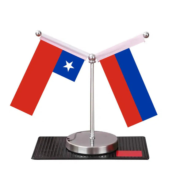 Chile Ukraine Desk Flag - Custom Table Flags (Mini)