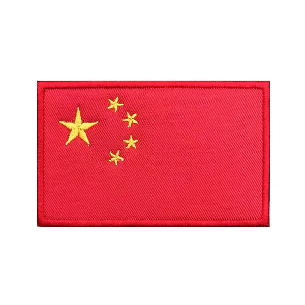 China Flag Patch - Iron On/Hook & Loop Patch