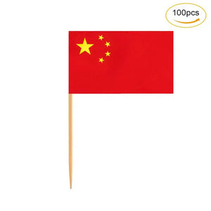 China Flag Toothpicks - Cupcake Toppers (100Pcs)