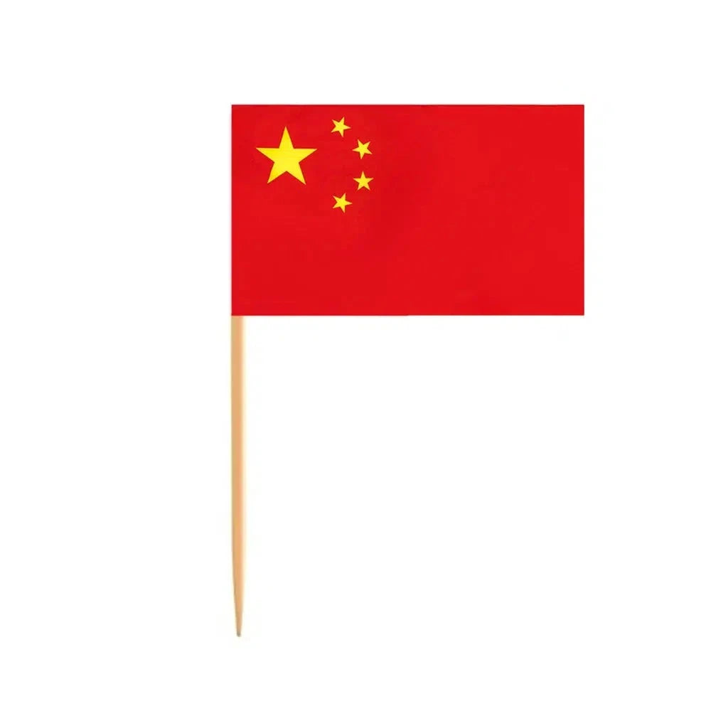 China Flag Toothpicks - Cupcake Toppers (100Pcs)