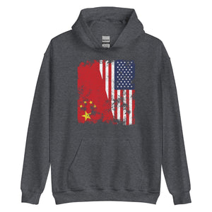 China USA Flag - Half American Hoodie
