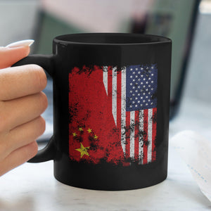 China USA Flag - Half American Mug