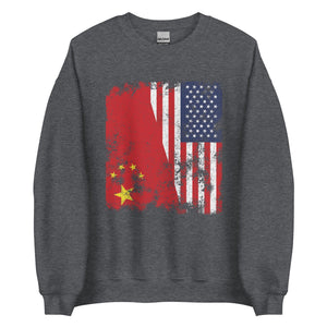 China USA Flag - Half American Sweatshirt