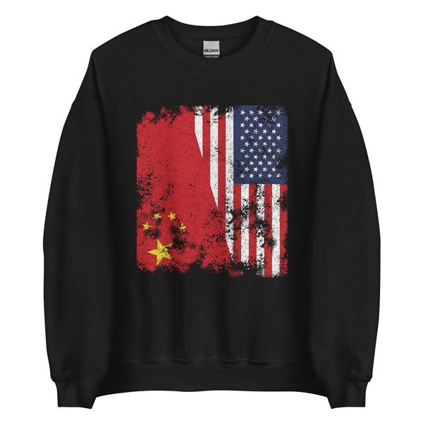 China USA Flag - Half American Sweatshirt