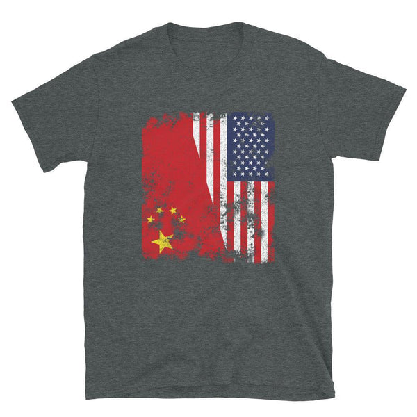 China USA Flag - Half American T-Shirt