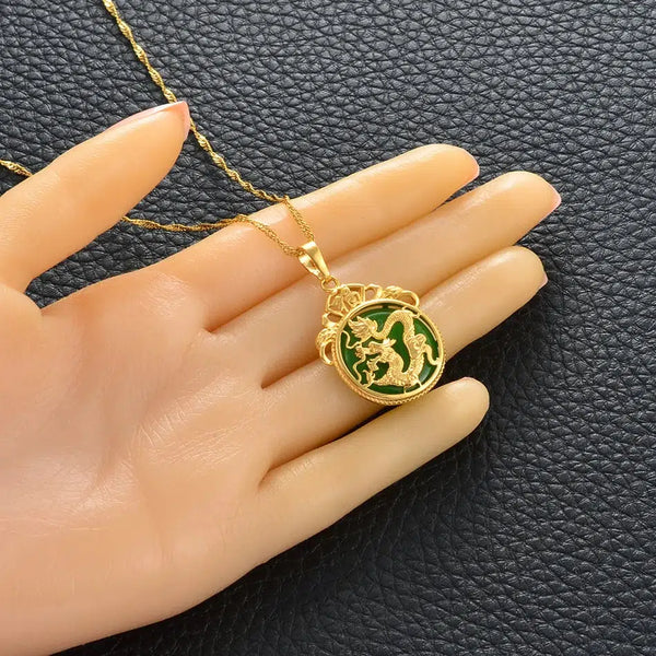 Chinese Dragon Pendant Necklace