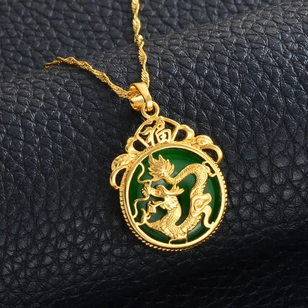 Chinese Dragon Pendant Necklace