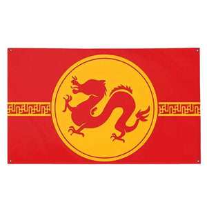 Chinese Red Dragon Flag - 90x150cm(3x5ft) - 60x90cm(2x3ft)
