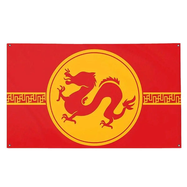 Chinese Red Dragon Flag - 90x150cm(3x5ft) - 60x90cm(2x3ft)