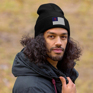 Christian Flag Beanie - Embroidered Winter Hat