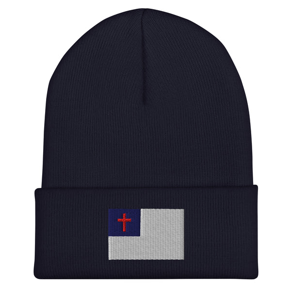 Christian Flag Beanie - Embroidered Winter Hat
